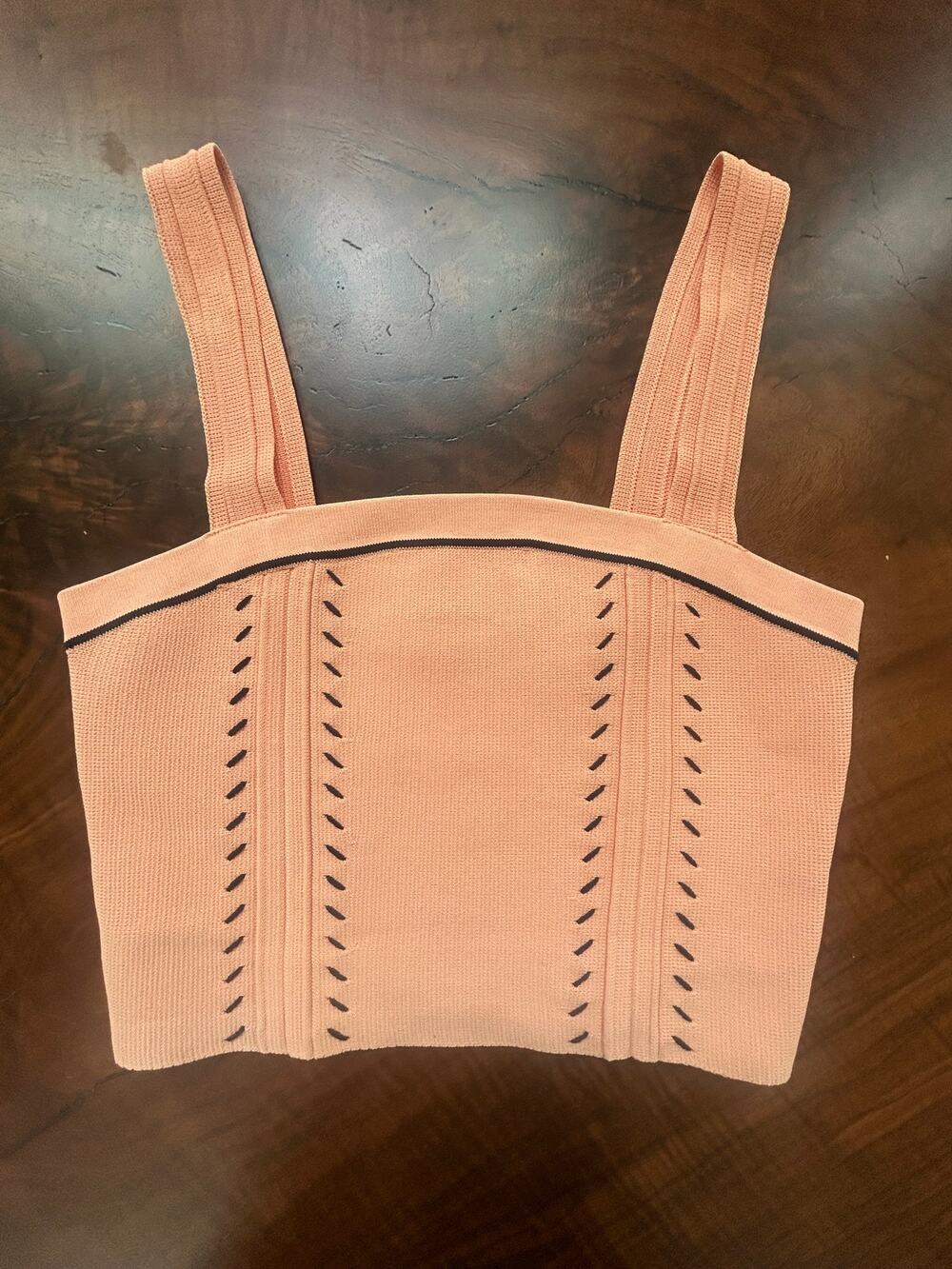 Sandro Paris Figari Cropped Knit Bandage Camisole Small 1